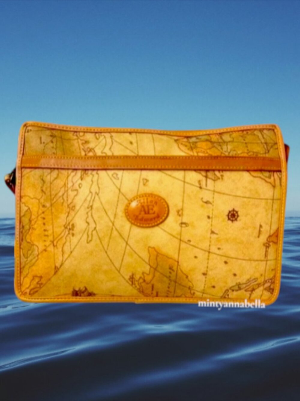 Allan Edward Vintage World Map Clutch Wristlet